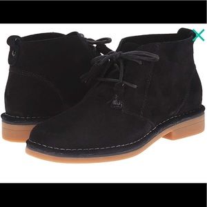Hush puppies black suede booties size 10